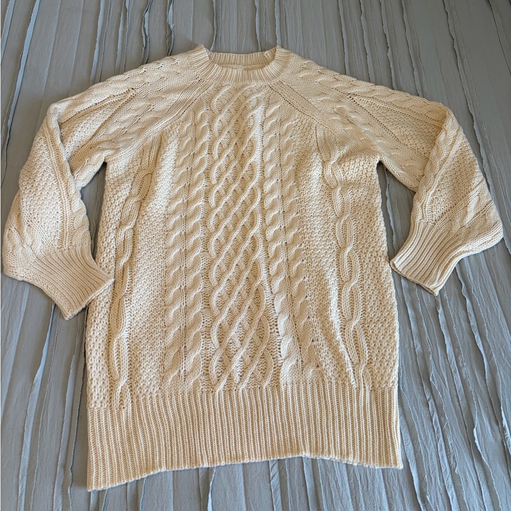 Anrabess Cream Cable Knit Sweater | Size M